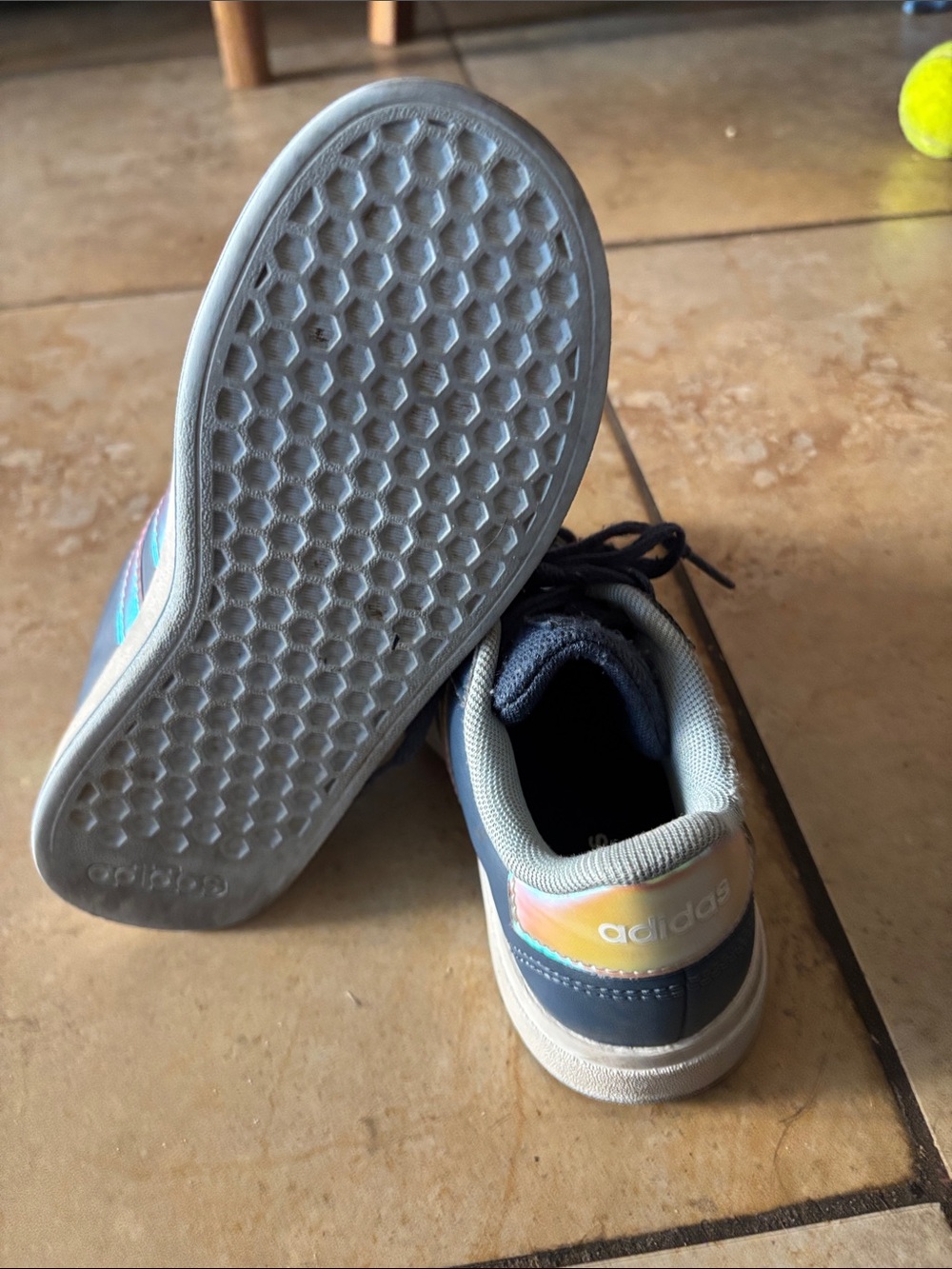 adidas Kids Navy Sneakers with Iridescent Heel - Picture 10 of 11